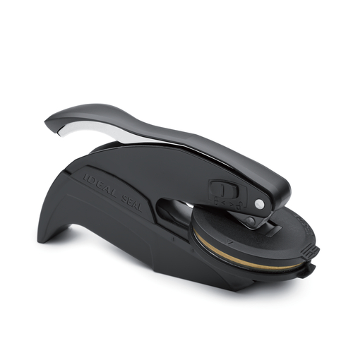 Trodat Desk Embossing Seal 1-3/4" Diameter, Black or Chrome